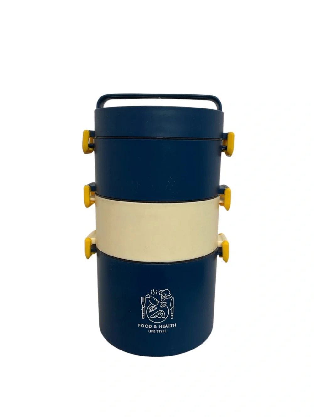 Blue Stainless Steel Stackable Lunch Box 3 Tier